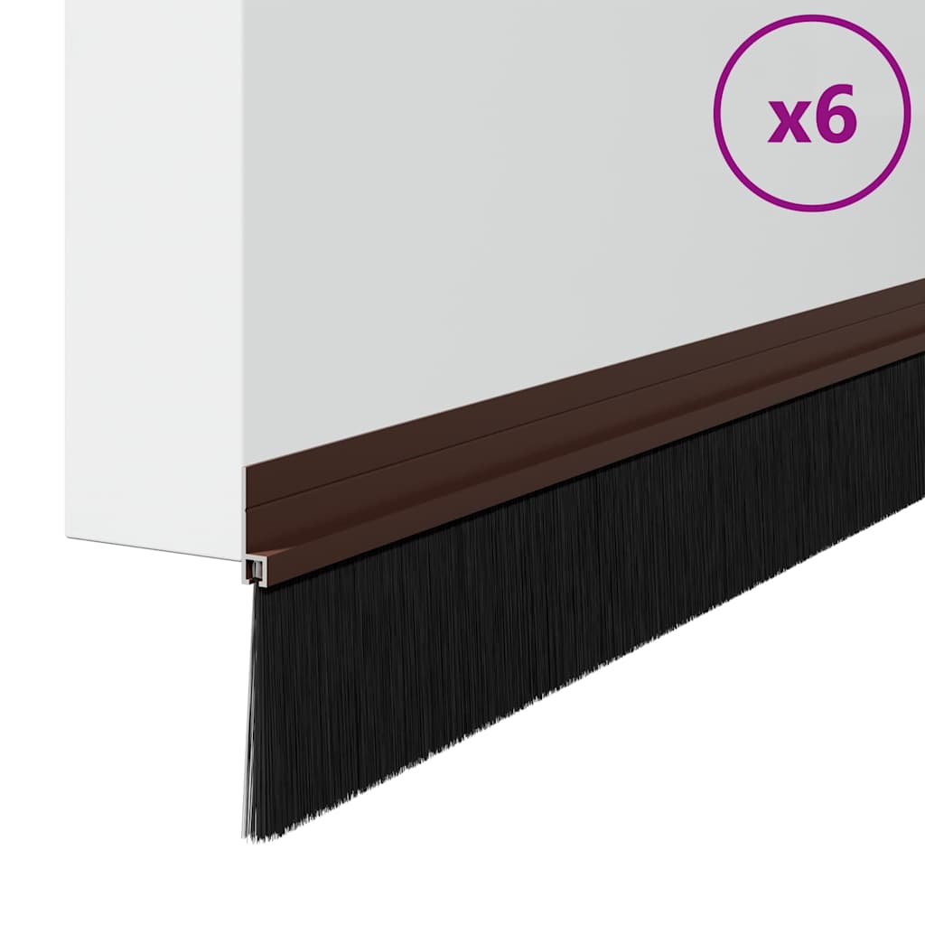 Selvklæbende dørbørstetætninger 6 stk. 100 cm Aluminiumlegering
