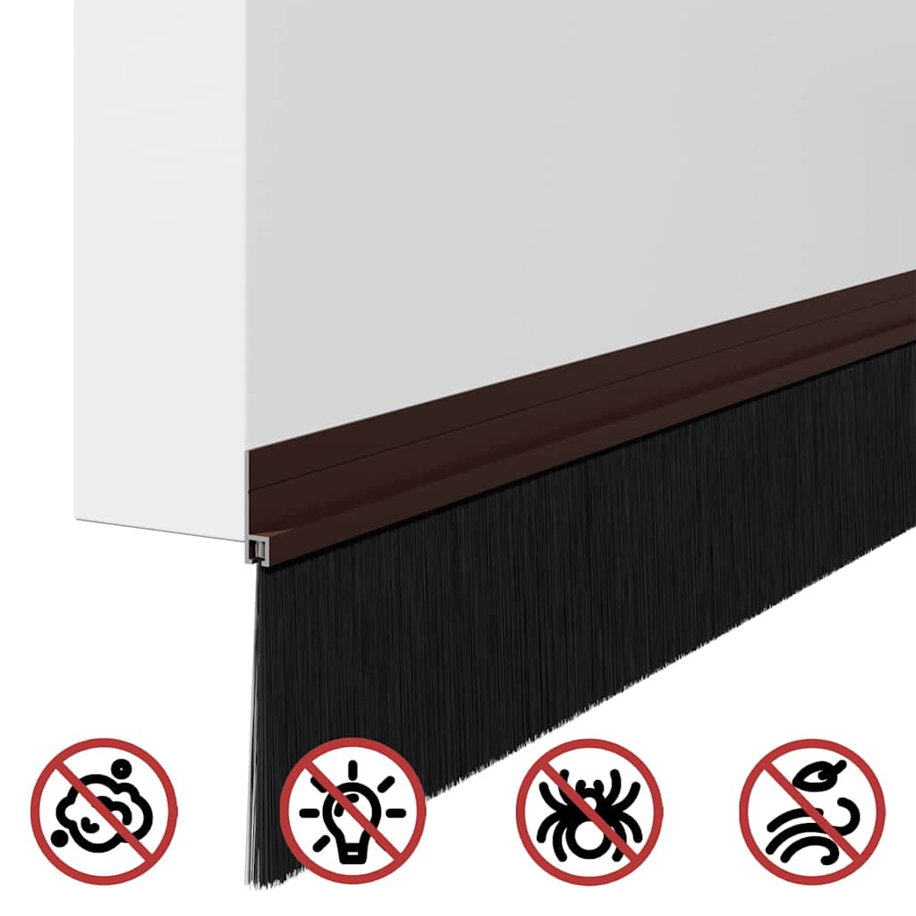 Selvklæbende dørbørstetætninger 6 stk. 100 cm Aluminiumlegering
