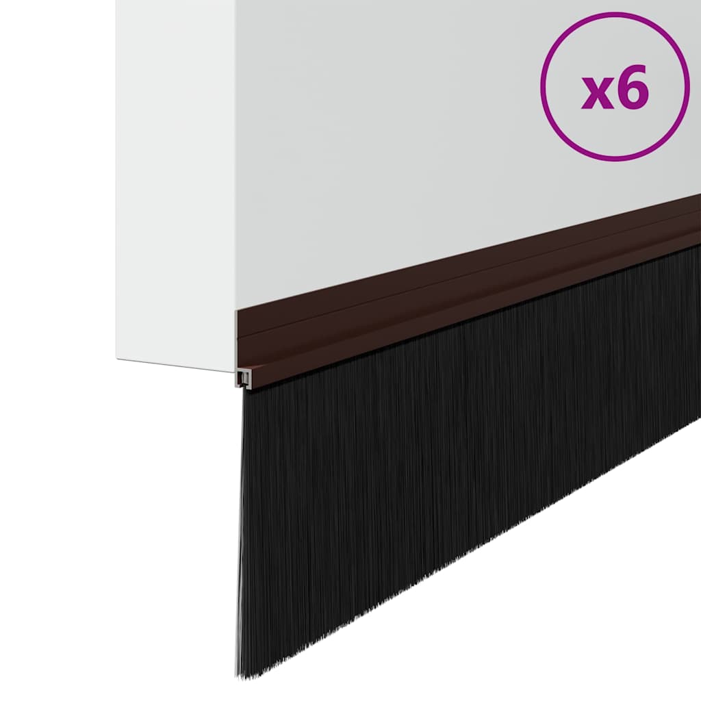 Selvklæbende dørbørstetætninger 6 stk. 100 cm Aluminiumlegering