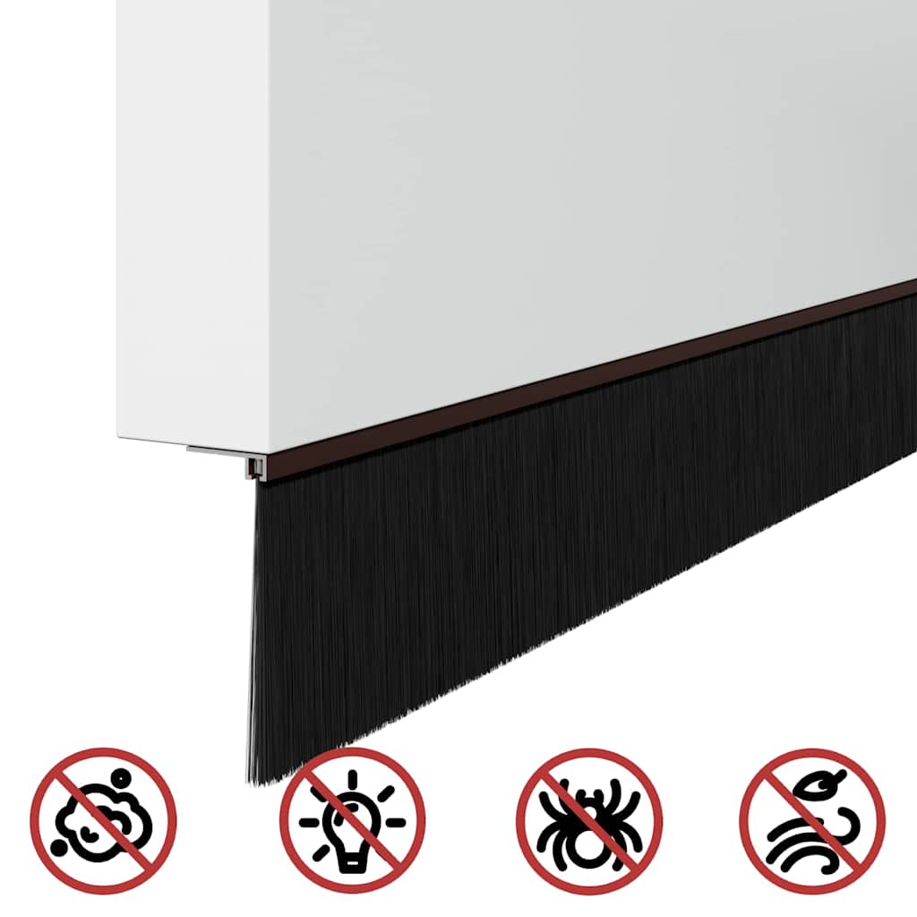 Selvklæbende dørbørstetætninger 2 stk. 100 cm Aluminiumlegering