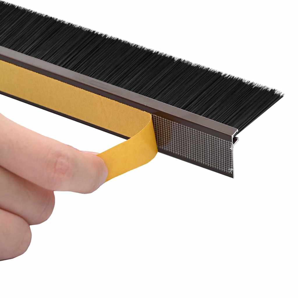 Selvklæbende dørbørstetætninger 6 stk. 100 cm Aluminiumlegering