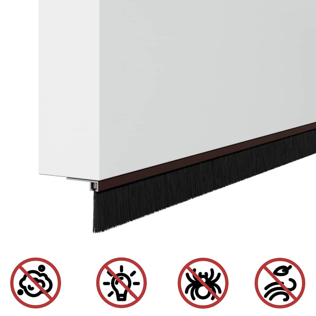 Selvklæbende dørbørstetætninger 6 stk. 100 cm Aluminiumlegering