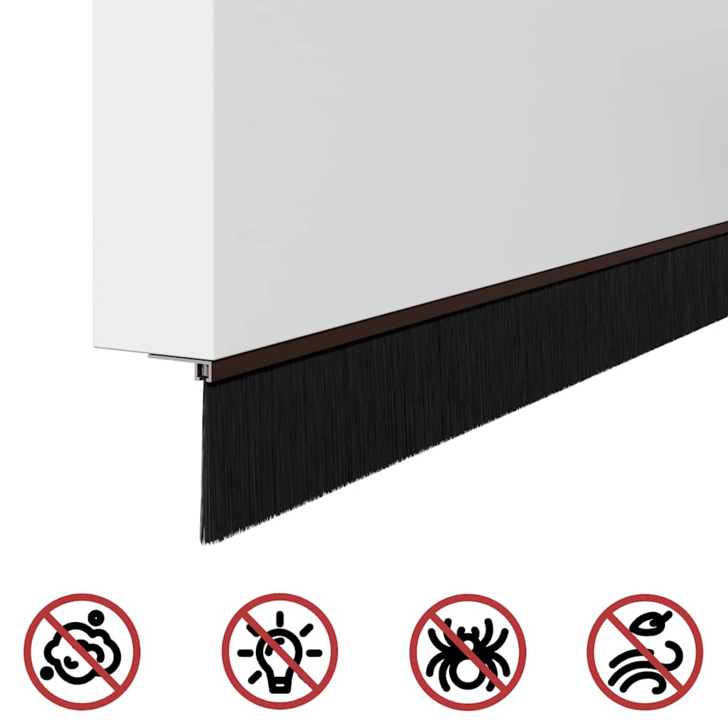 Selvklæbende dørbørstetætninger 6 stk. 100 cm Aluminiumlegering