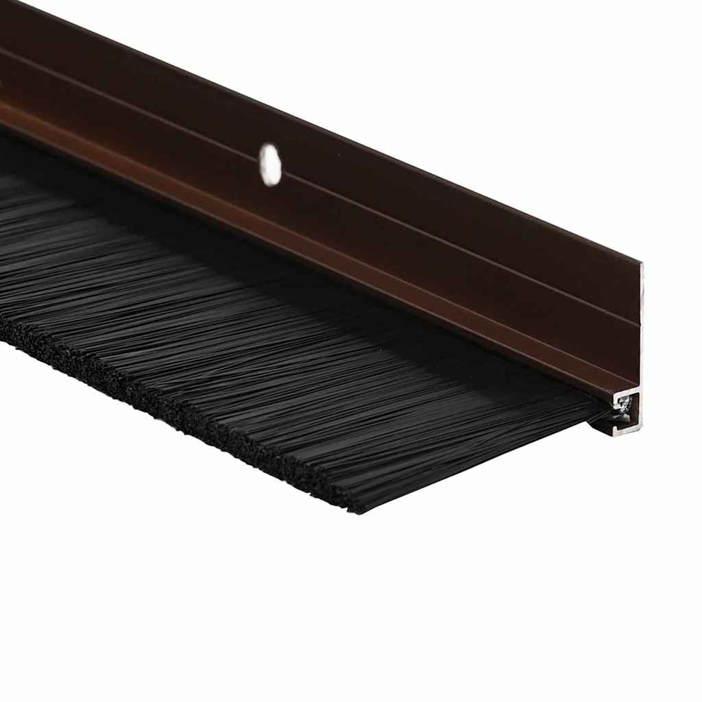 Skruemonterede dørbørste tætninger 2 stk. Brun 100 cm