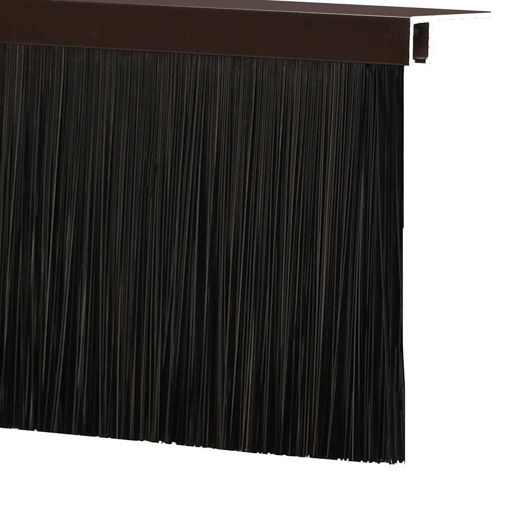 Skruemonterede dørbørste tætninger 12 stk. Brun 100 cm