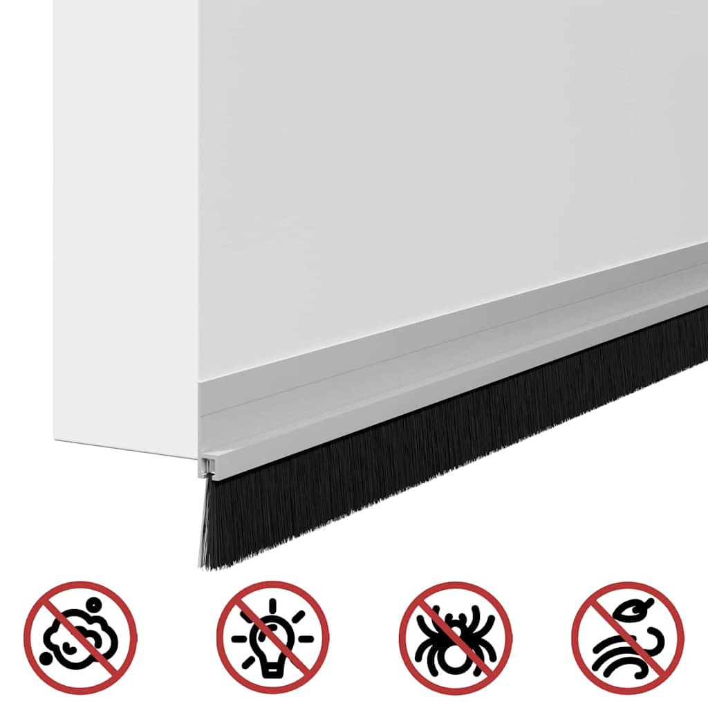 Selvklæbende dørbørstetætninger 2 stk. 100 cm Aluminiumlegering