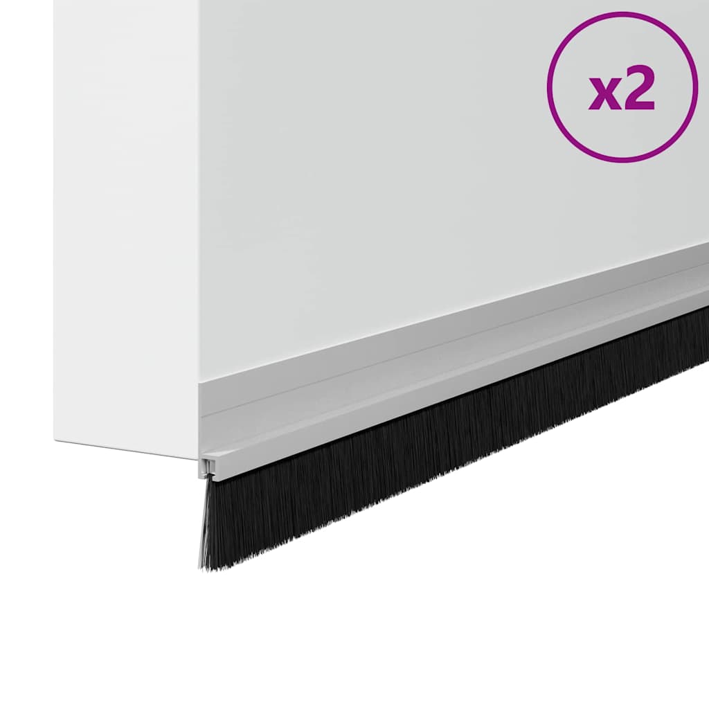 Selvklæbende dørbørstetætninger 2 stk. 100 cm Aluminiumlegering