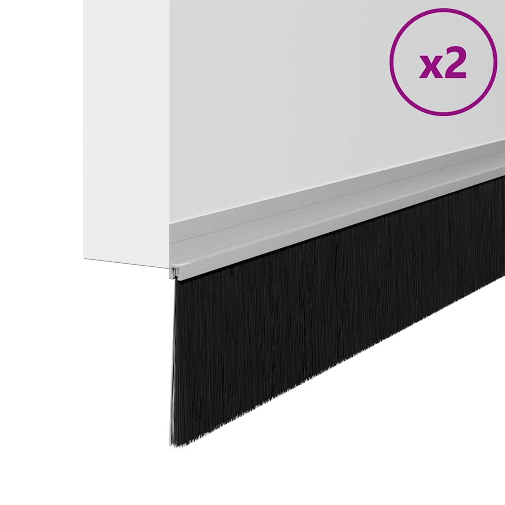 Selvklæbende dørbørstetætninger 2 stk. 100 cm Aluminiumlegering