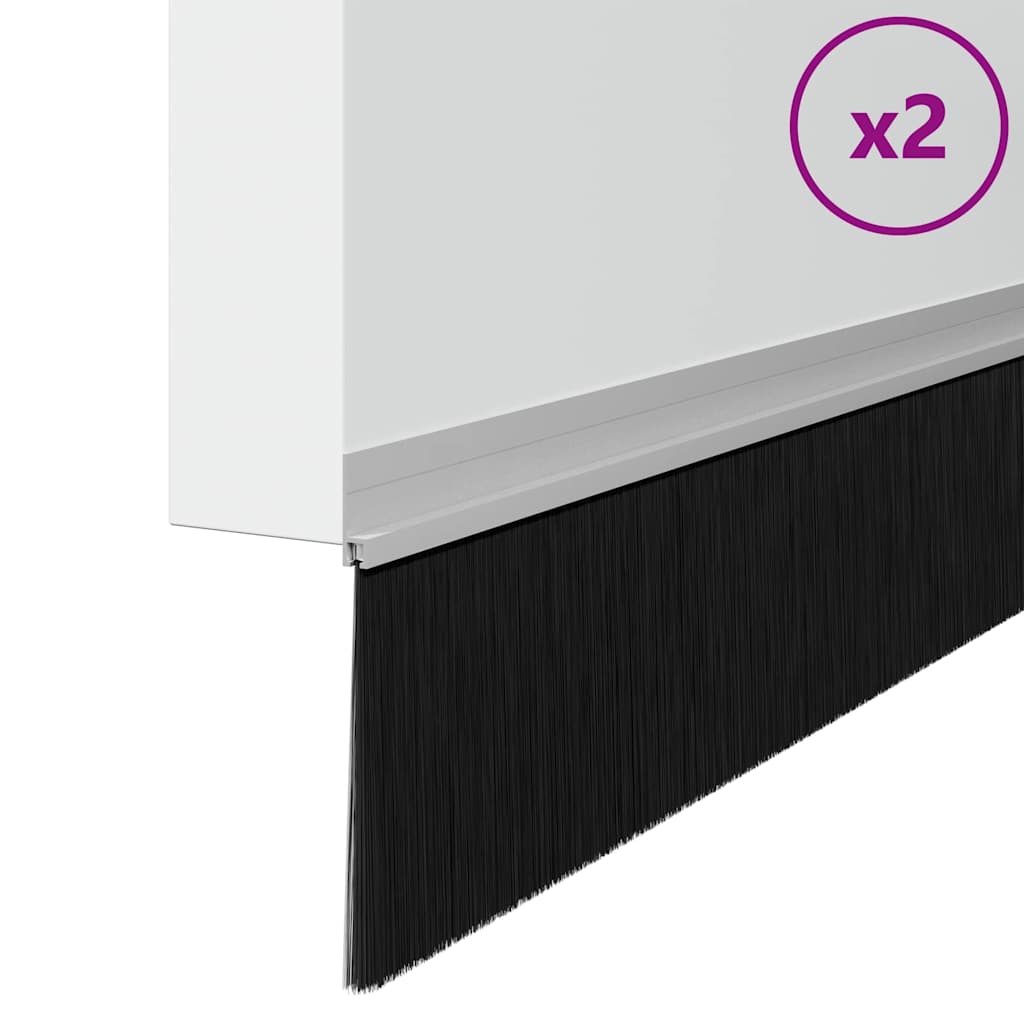 Selvklæbende dørbørstetætninger 2 stk. 100 cm Aluminiumlegering