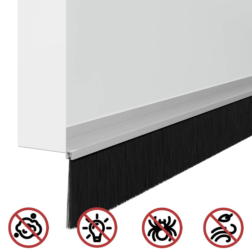 Selvklæbende dørbørstetætninger 6 stk. 100 cm Aluminiumlegering