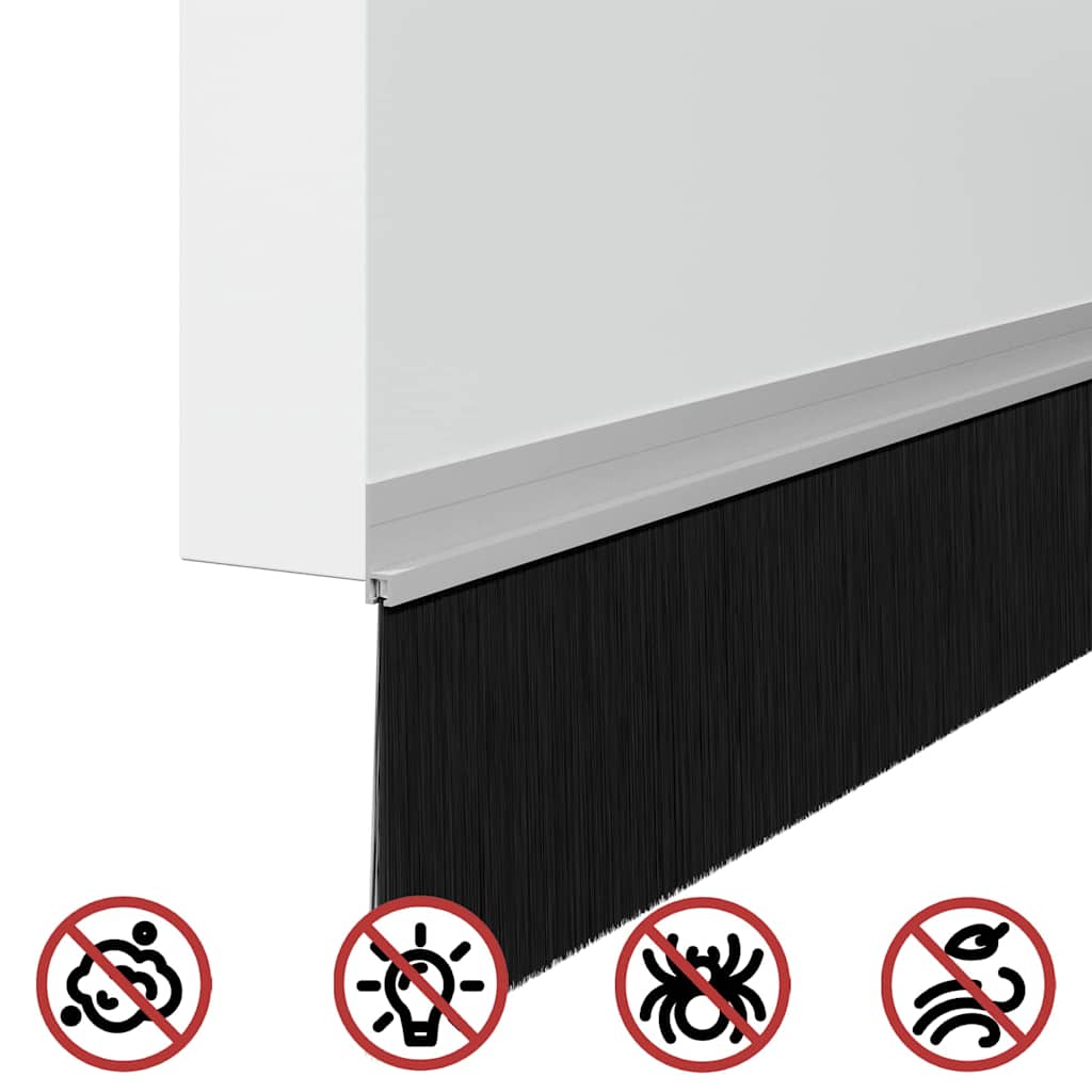 Selvklæbende dørbørstetætninger 6 stk. 100 cm Aluminiumlegering
