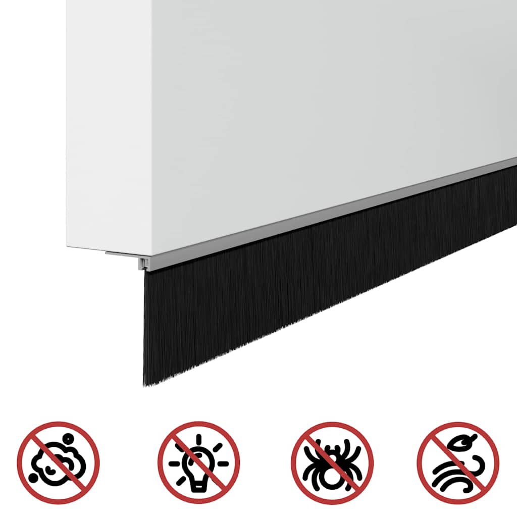 Selvklæbende dørbørstetætninger 2 stk. 100 cm Aluminiumlegering