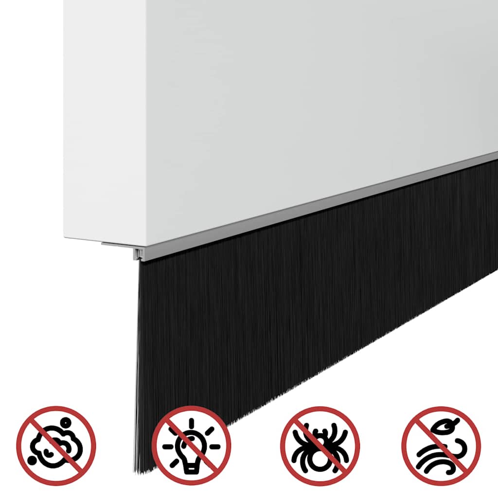 Selvklæbende dørbørstetætninger 2 stk. 100 cm Aluminiumlegering