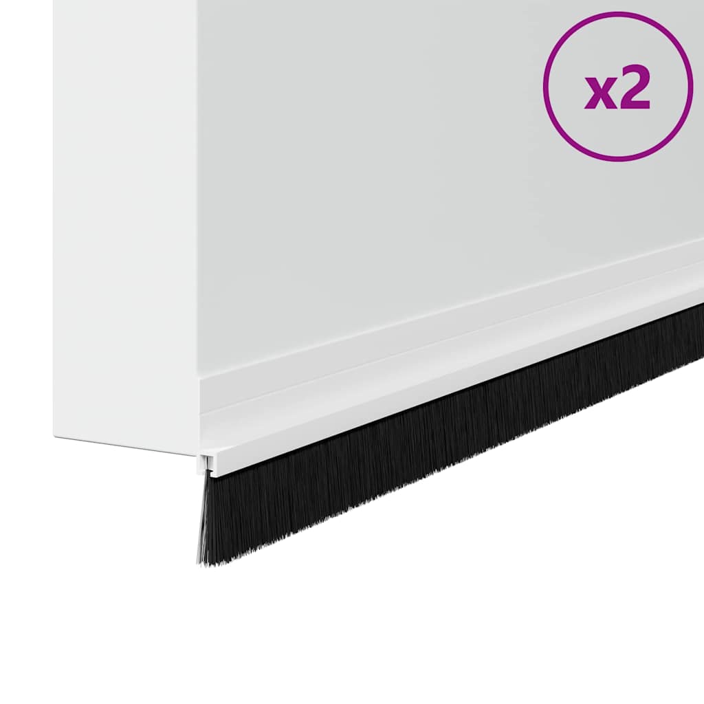 Selvklæbende dørbørstetætninger 2 stk. 100 cm Aluminiumlegering