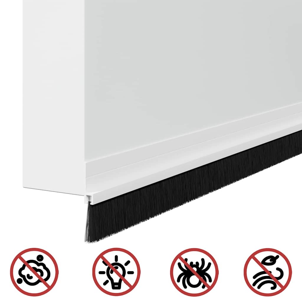 Selvklæbende dørbørstetætninger 6 stk. 100 cm Aluminiumlegering