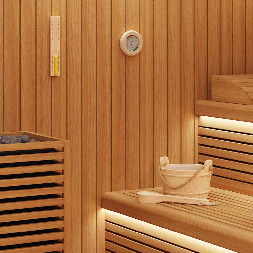 Sauna tilbehørs sæt 4 stk. Brun Massivt fyrretræ og hamp