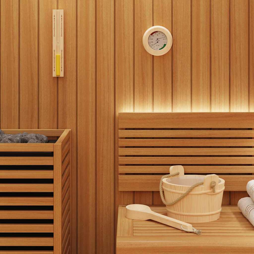 Sauna tilbehørs sæt 4 stk. Brun Massivt fyrretræ og hamp