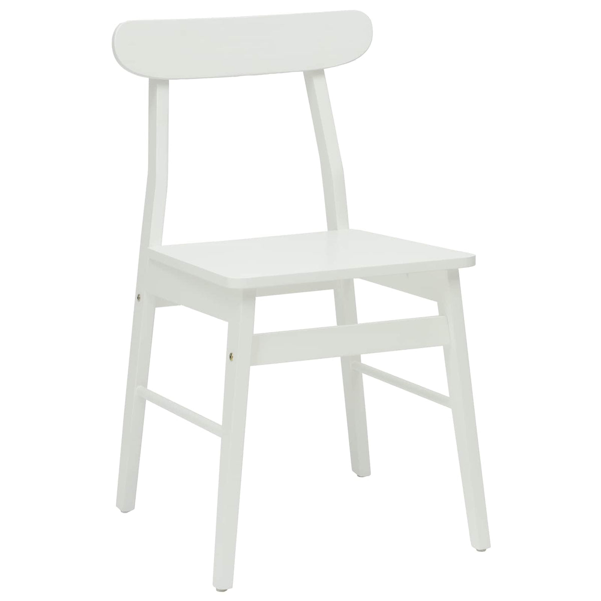 Spisestuestol 2 stk. Massiv Gummitræ Hvid 43 x 44,5 x 77 cm