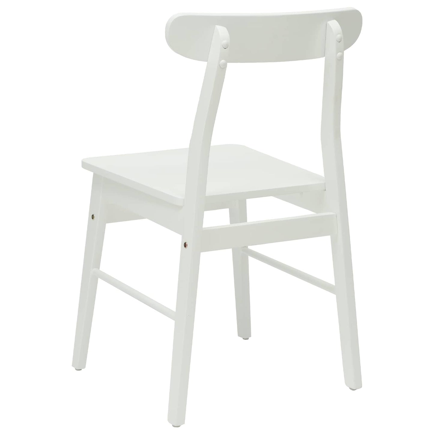 Spisestuestol 2 stk. Massiv Gummitræ Hvid 43 x 44,5 x 77 cm
