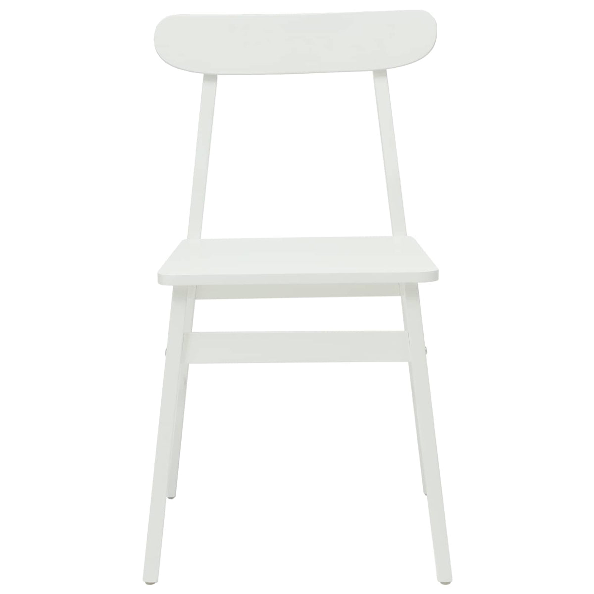 Spisestuestol 2 stk. Massiv Gummitræ Hvid 43 x 44,5 x 77 cm