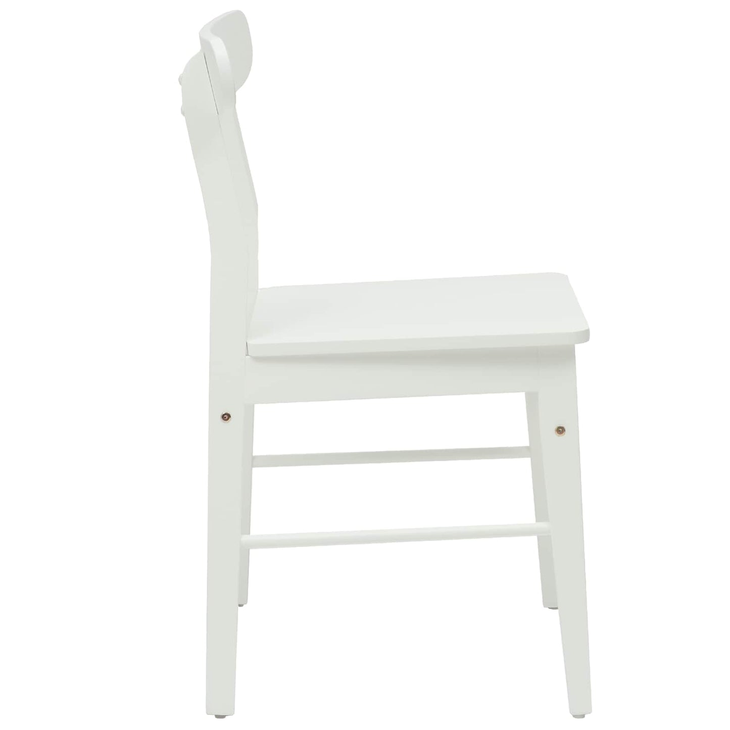Spisestuestol 2 stk. Massiv Gummitræ Hvid 43 x 44,5 x 77 cm