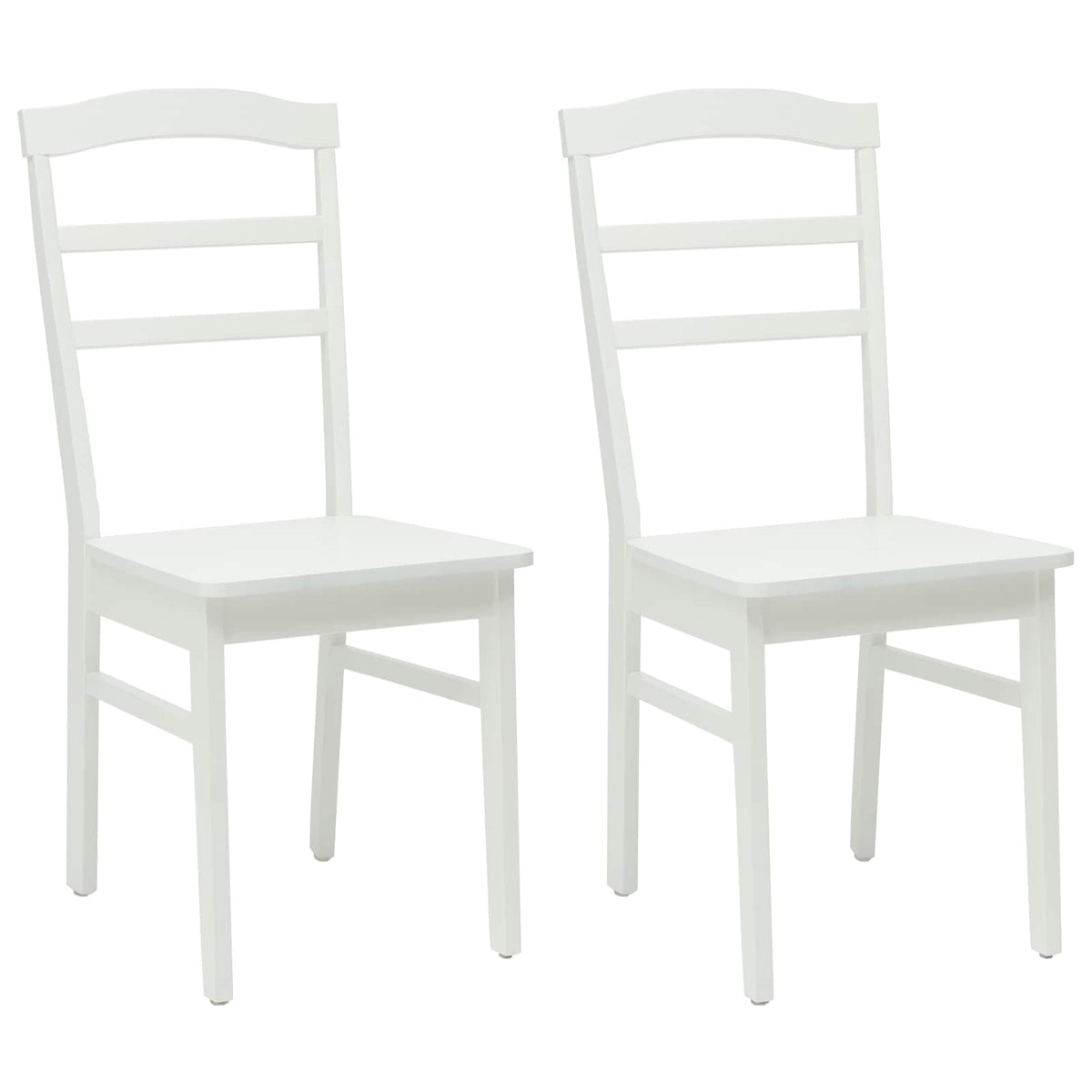 Spisestuestol 2 stk. Massiv Gummitræ Hvid 36 x 45,5 x 93,5 cm