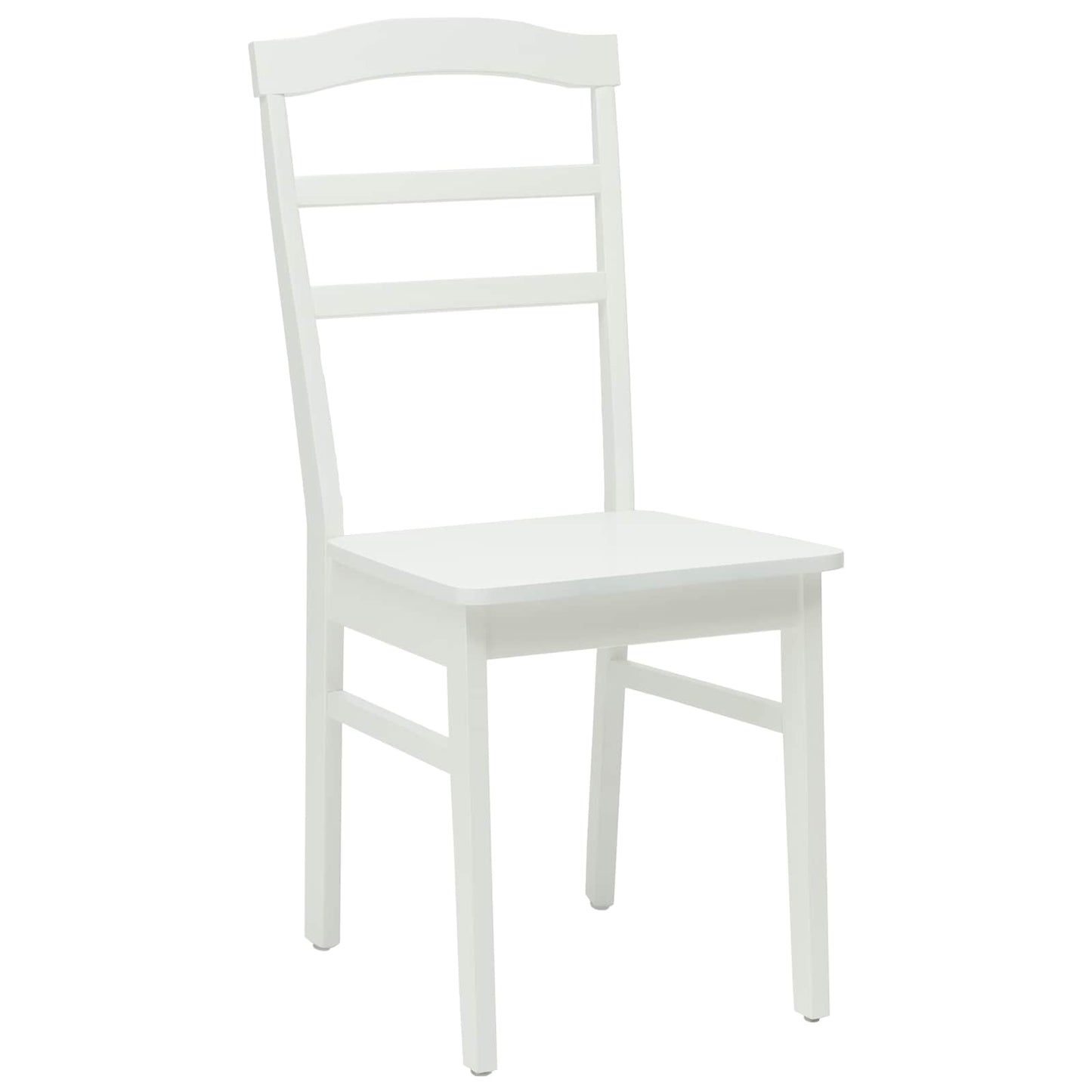Spisestuestol 2 stk. Massiv Gummitræ Hvid 36 x 45,5 x 93,5 cm