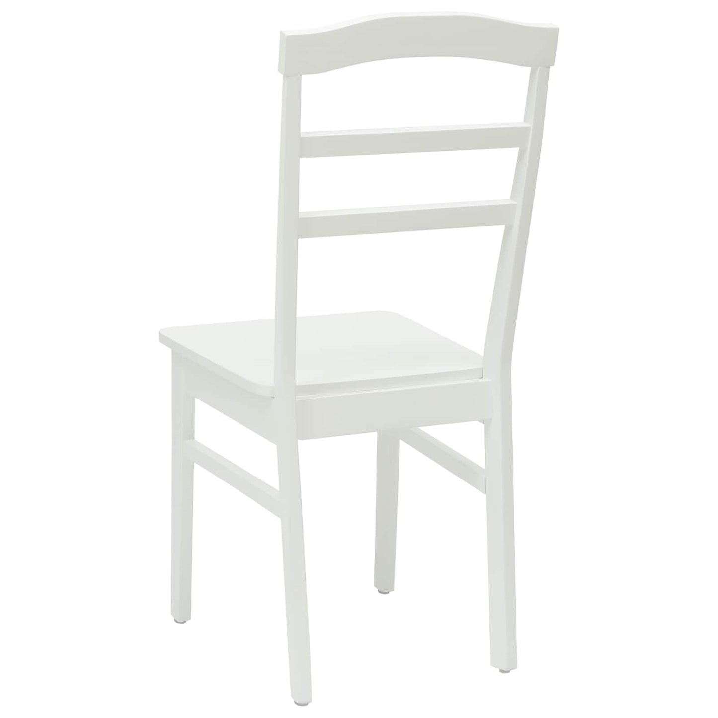 Spisestuestol 2 stk. Massiv Gummitræ Hvid 36 x 45,5 x 93,5 cm