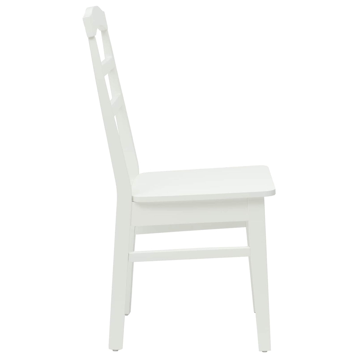 Spisestuestol 2 stk. Massiv Gummitræ Hvid 36 x 45,5 x 93,5 cm
