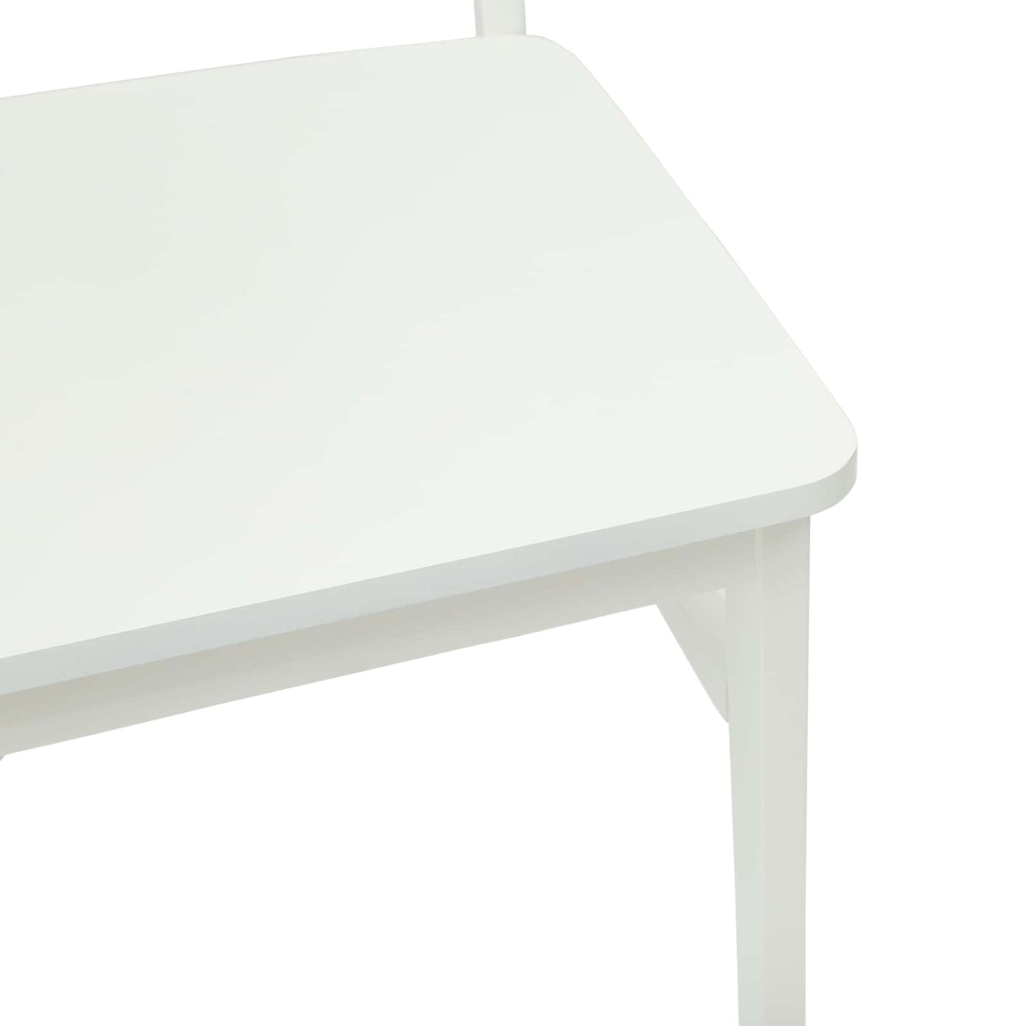Spisestuestol 2 stk. Massiv Gummitræ Hvid 36 x 44,5 x 91,5 cm