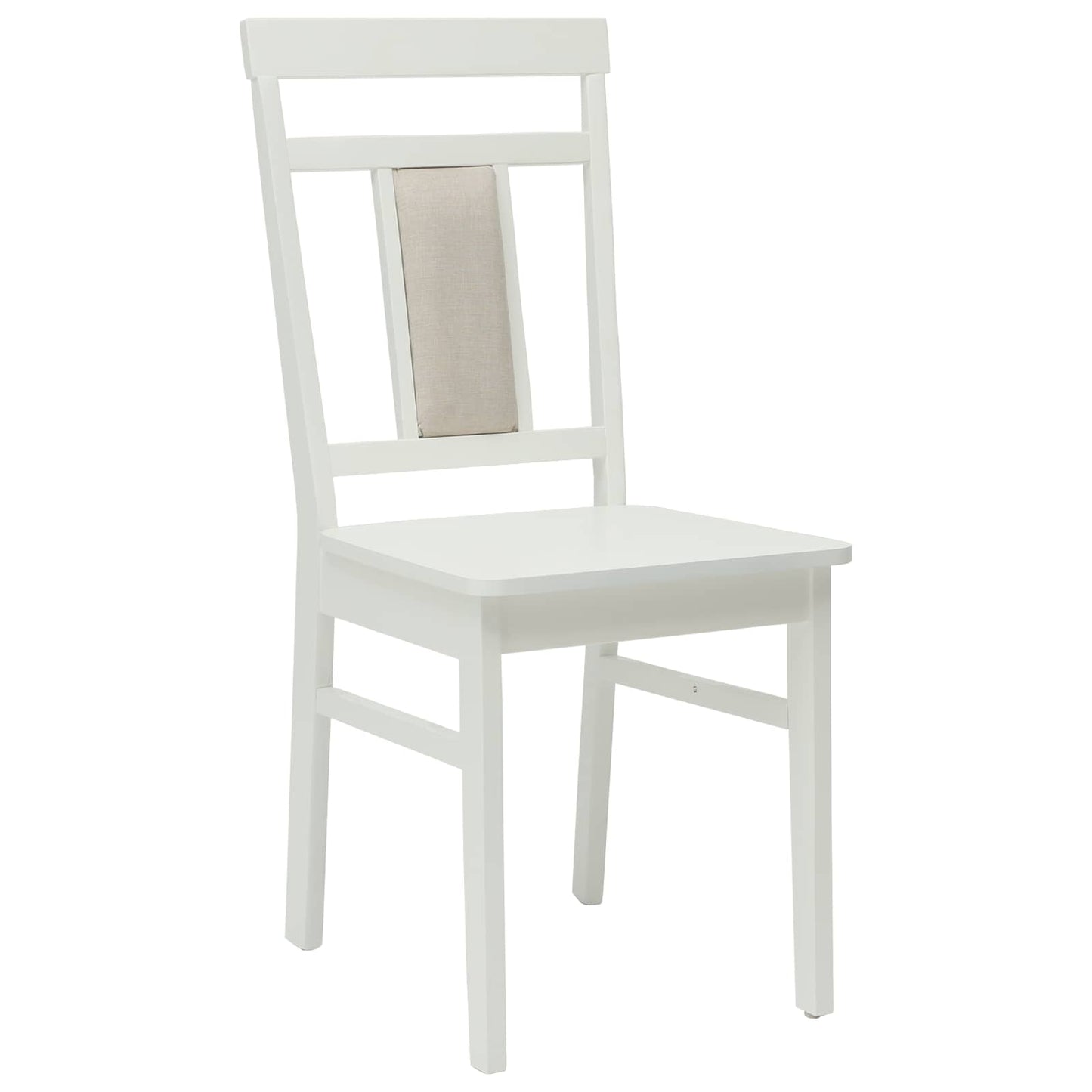 Spisestuestol 2 stk. Massiv Gummitræ Hvid 36 x 44,5 x 91,5 cm