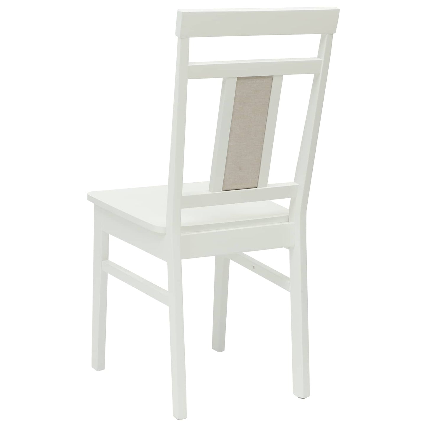 Spisestuestol 2 stk. Massiv Gummitræ Hvid 36 x 44,5 x 91,5 cm