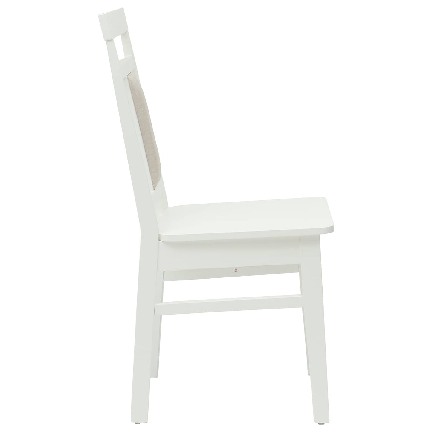 Spisestuestol 2 stk. Massiv Gummitræ Hvid 36 x 44,5 x 91,5 cm