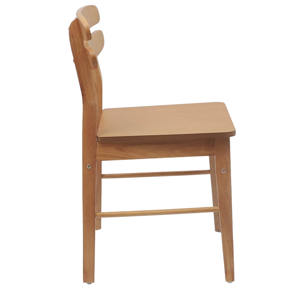 Spisestuestol 2 stk. Massiv Gummitræ Naturfarvet