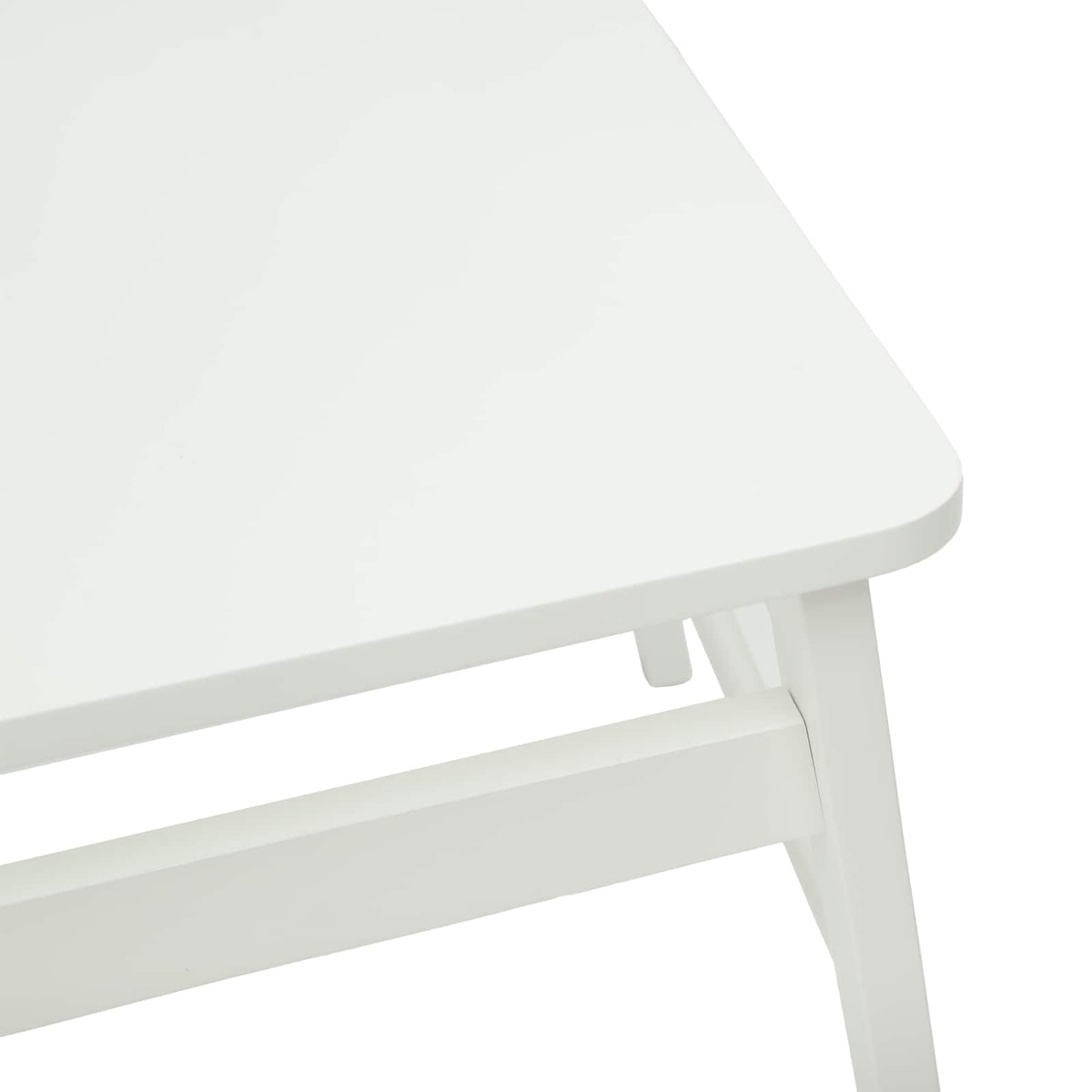 Spisestuestol 2 stk. Massiv Gummitræ Hvid 43,5 x 44,5 x 77,5 cm