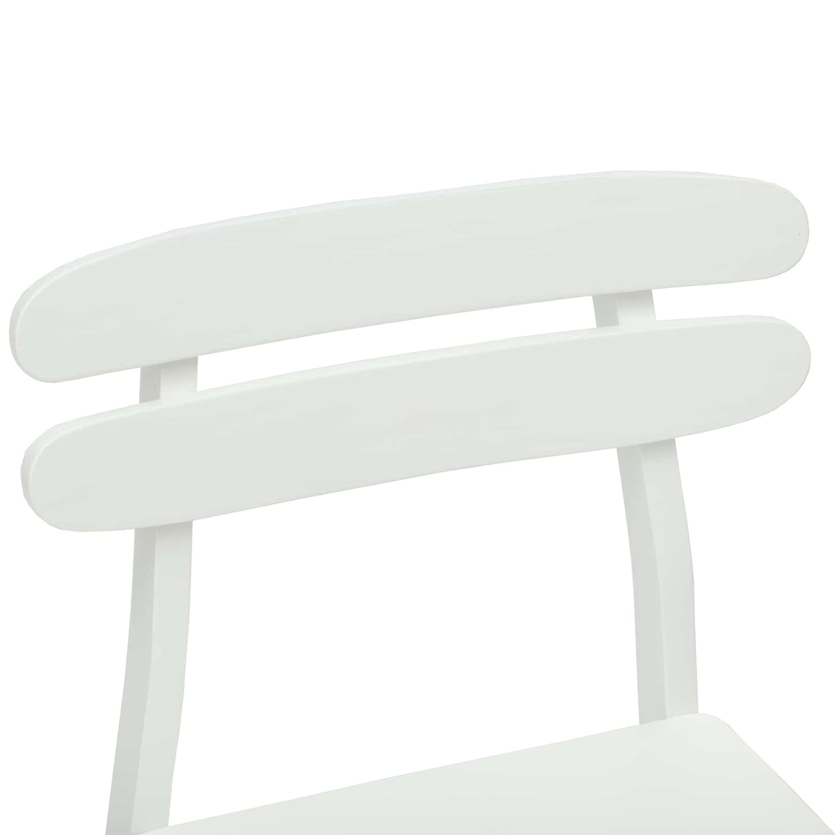 Spisestuestol 2 stk. Massiv Gummitræ Hvid 43,5 x 44,5 x 77,5 cm