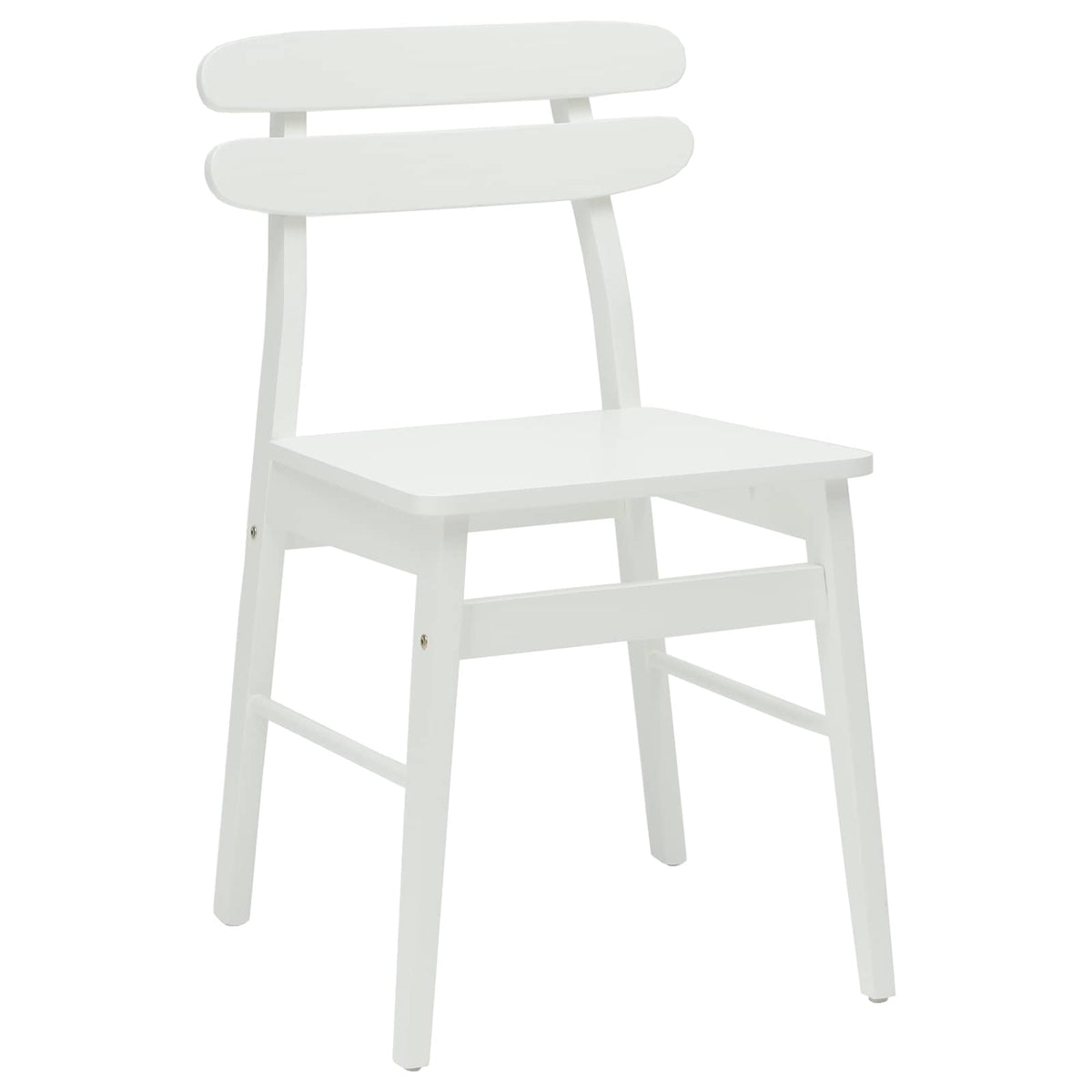 Spisestuestol 2 stk. Massiv Gummitræ Hvid 43,5 x 44,5 x 77,5 cm