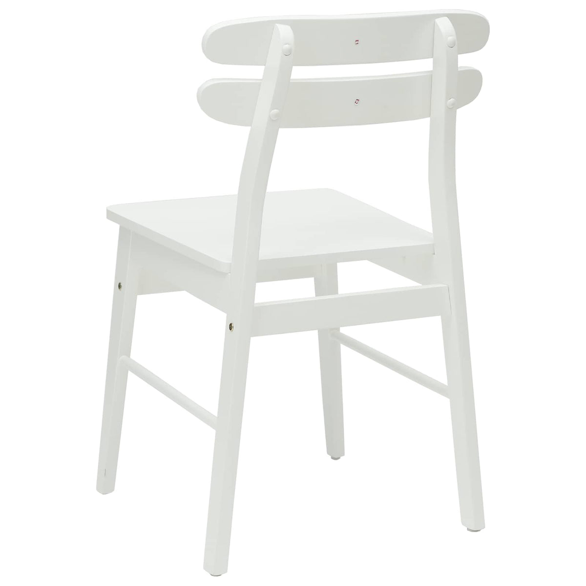 Spisestuestol 2 stk. Massiv Gummitræ Hvid 43,5 x 44,5 x 77,5 cm