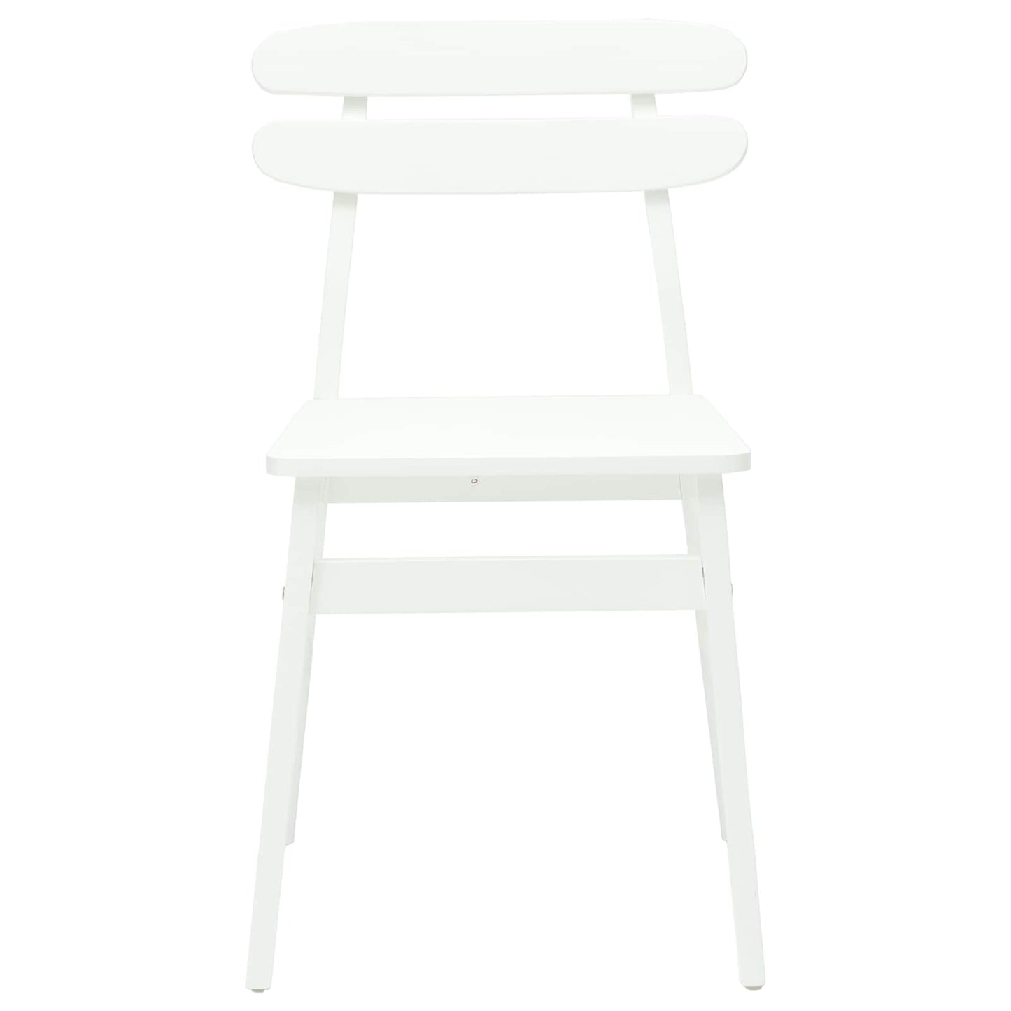 Spisestuestol 2 stk. Massiv Gummitræ Hvid 43,5 x 44,5 x 77,5 cm