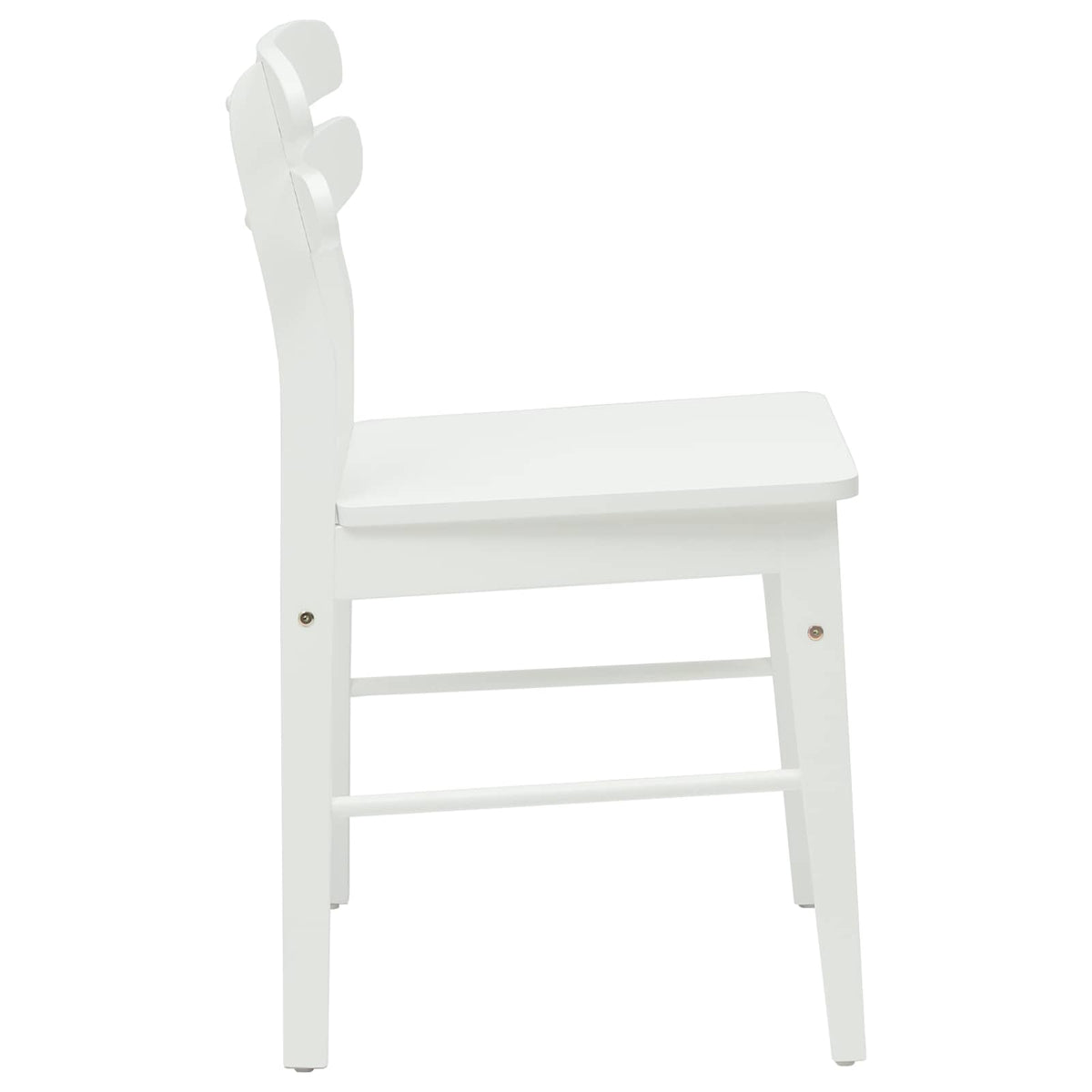 Spisestuestol 2 stk. Massiv Gummitræ Hvid 43,5 x 44,5 x 77,5 cm