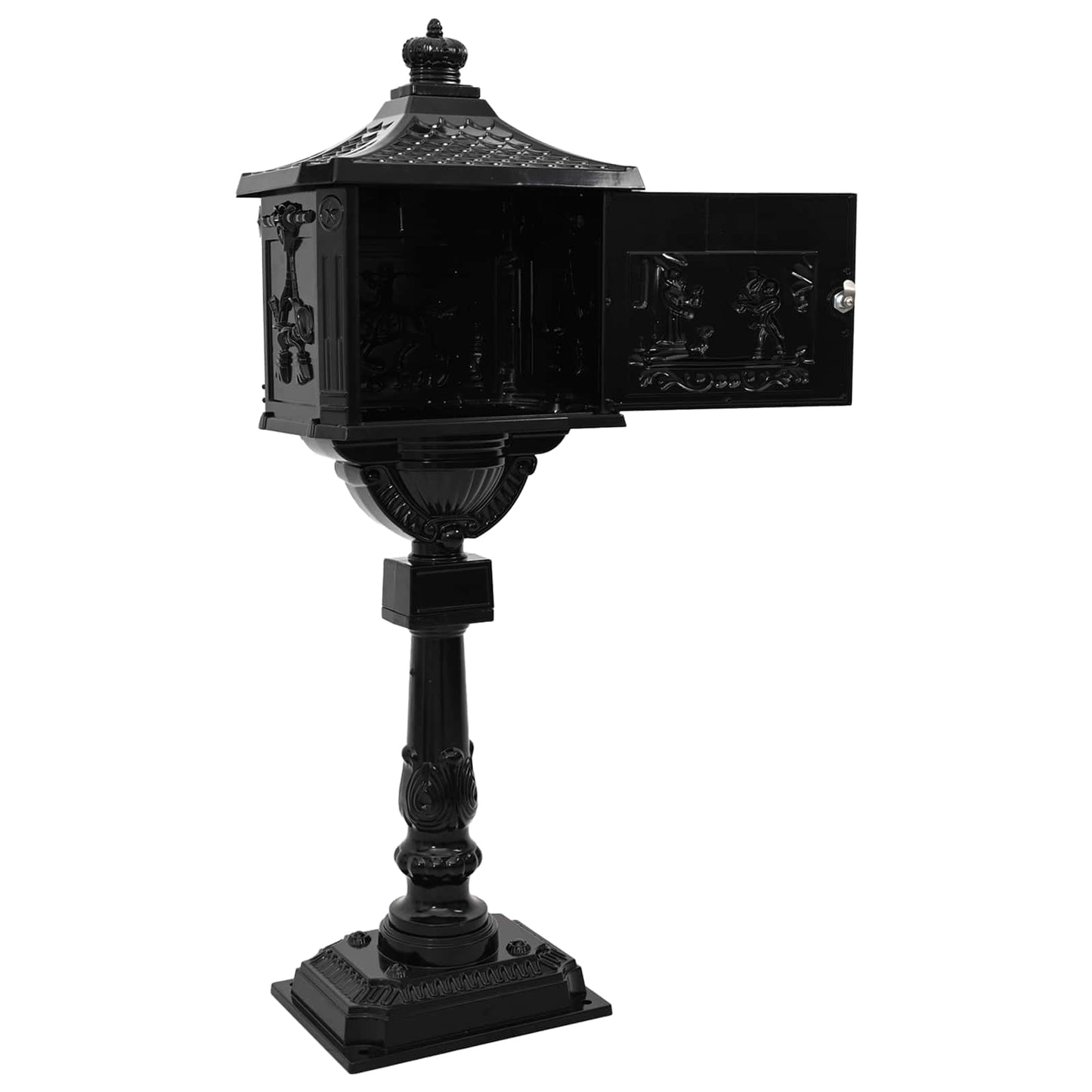 Stående Postkasse Sort 42,5 x 29,5 x 117 cm Gustt aluminium
