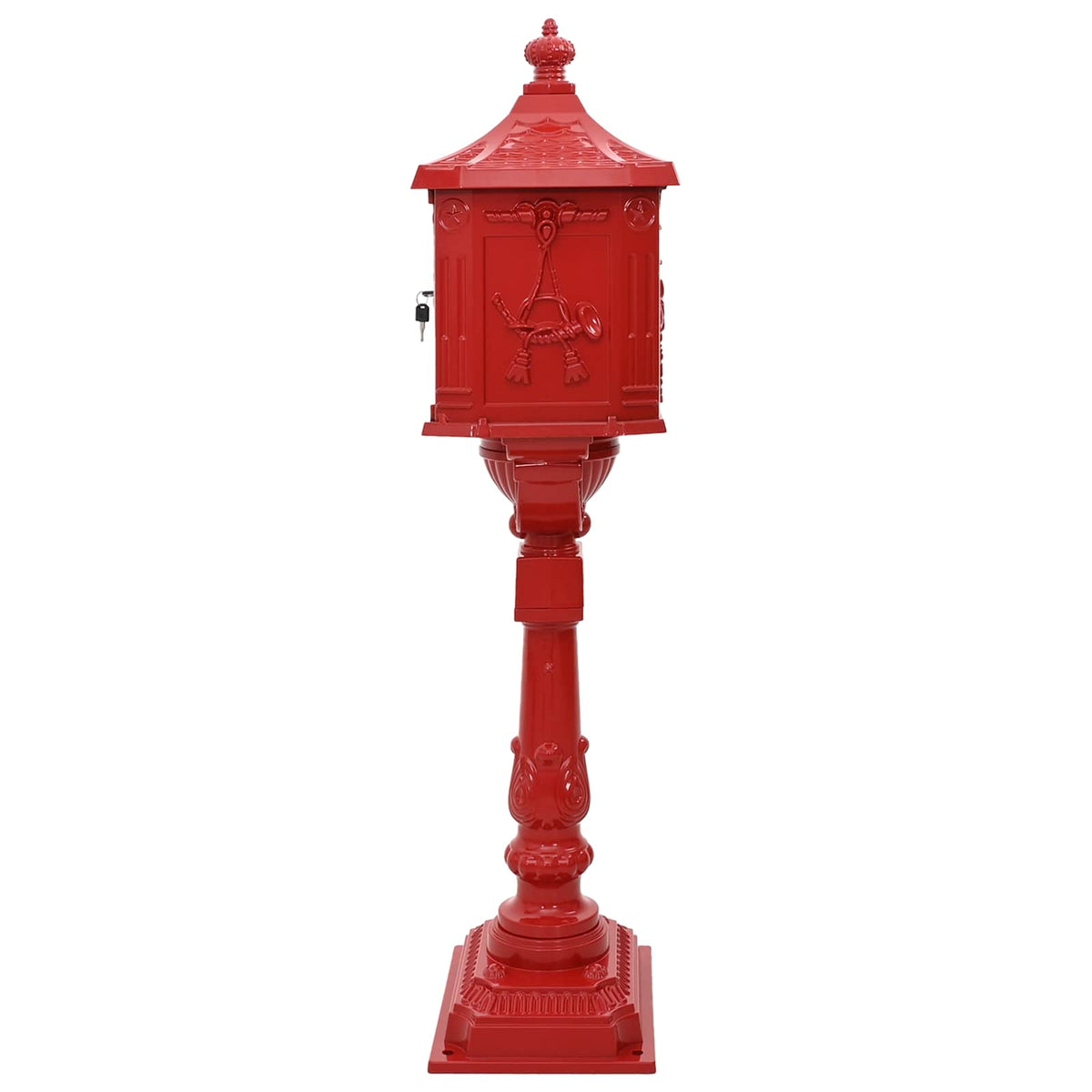 Stående Postkasse Rød 42,5 x 29,5 x 117 cm Gustt aluminium