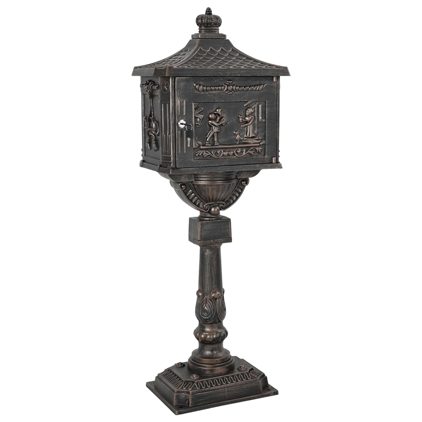 Stående Postkasse Bronze 42,5 x 29,5 x 117 cm Gustt aluminium
