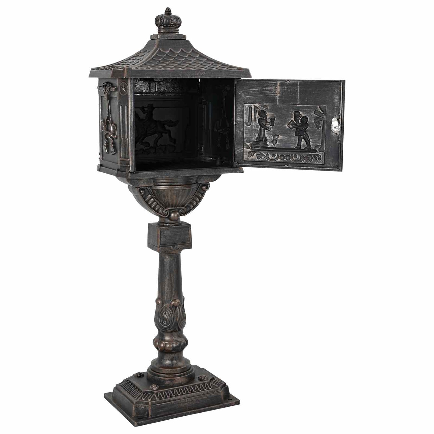 Stående Postkasse Bronze 42,5 x 29,5 x 117 cm Gustt aluminium