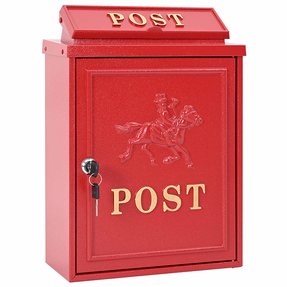 Væghængt Postkasse med dør Rød 29 x 13 x 41 cm Gustt aluminium