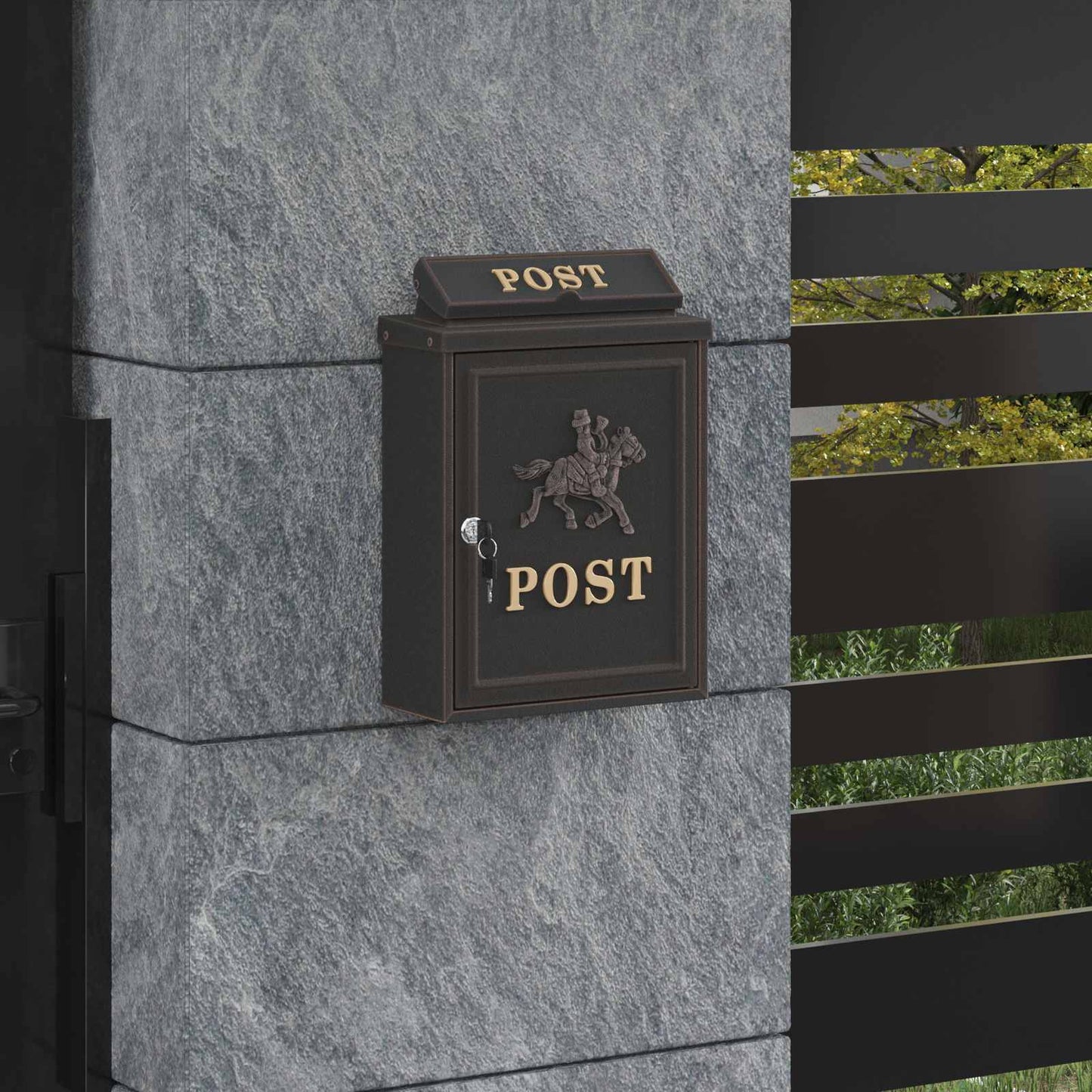 Væghængt Postkasse Bronze 29 x 13 x 41 cm Gustt aluminium