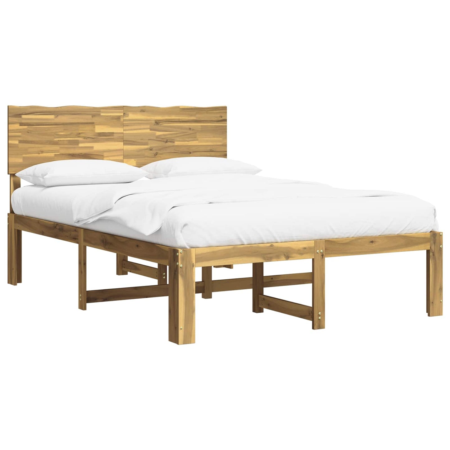 Dobbelt Sengestel med Hovedgærde ROSTOCK Hvid 140 x 190 cm