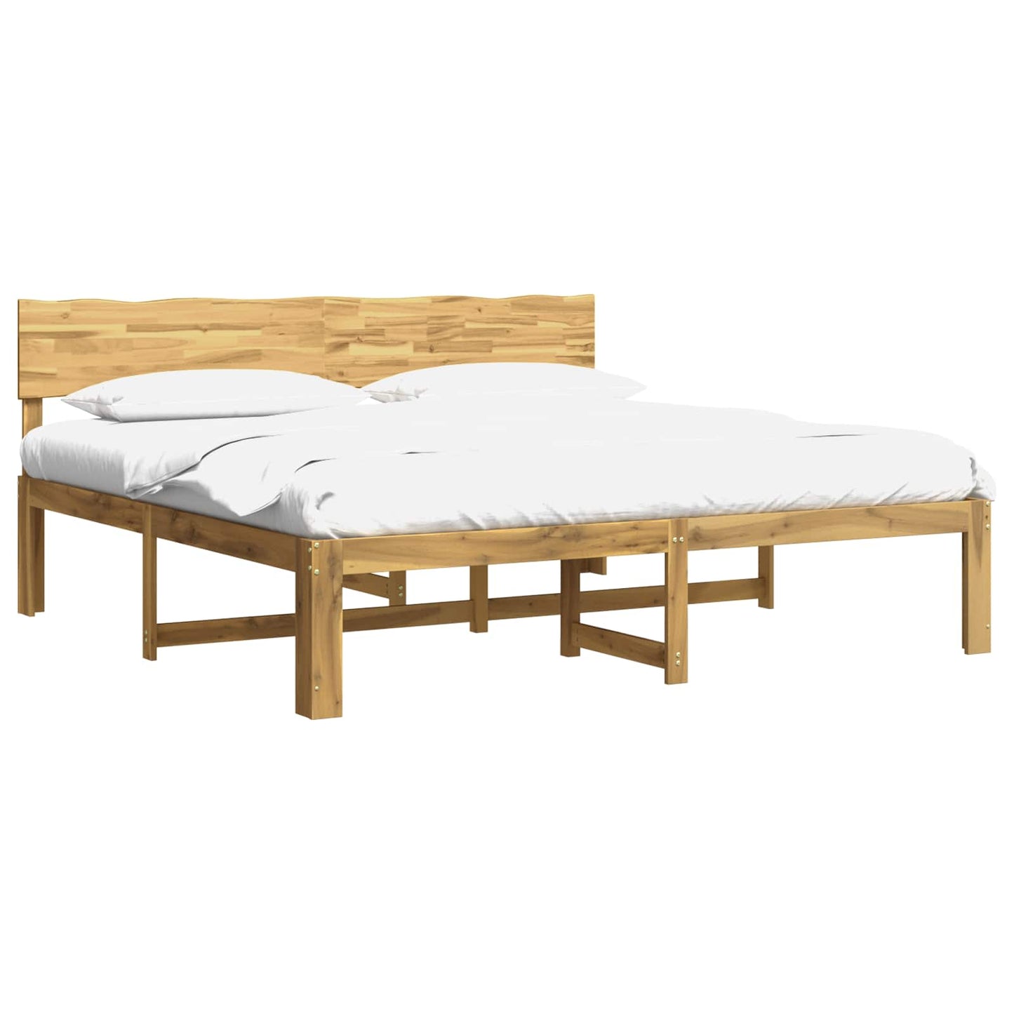 Dobbelt Sengestel med Hovedgærde ROSTOCK Hvid 200 x 200 cm