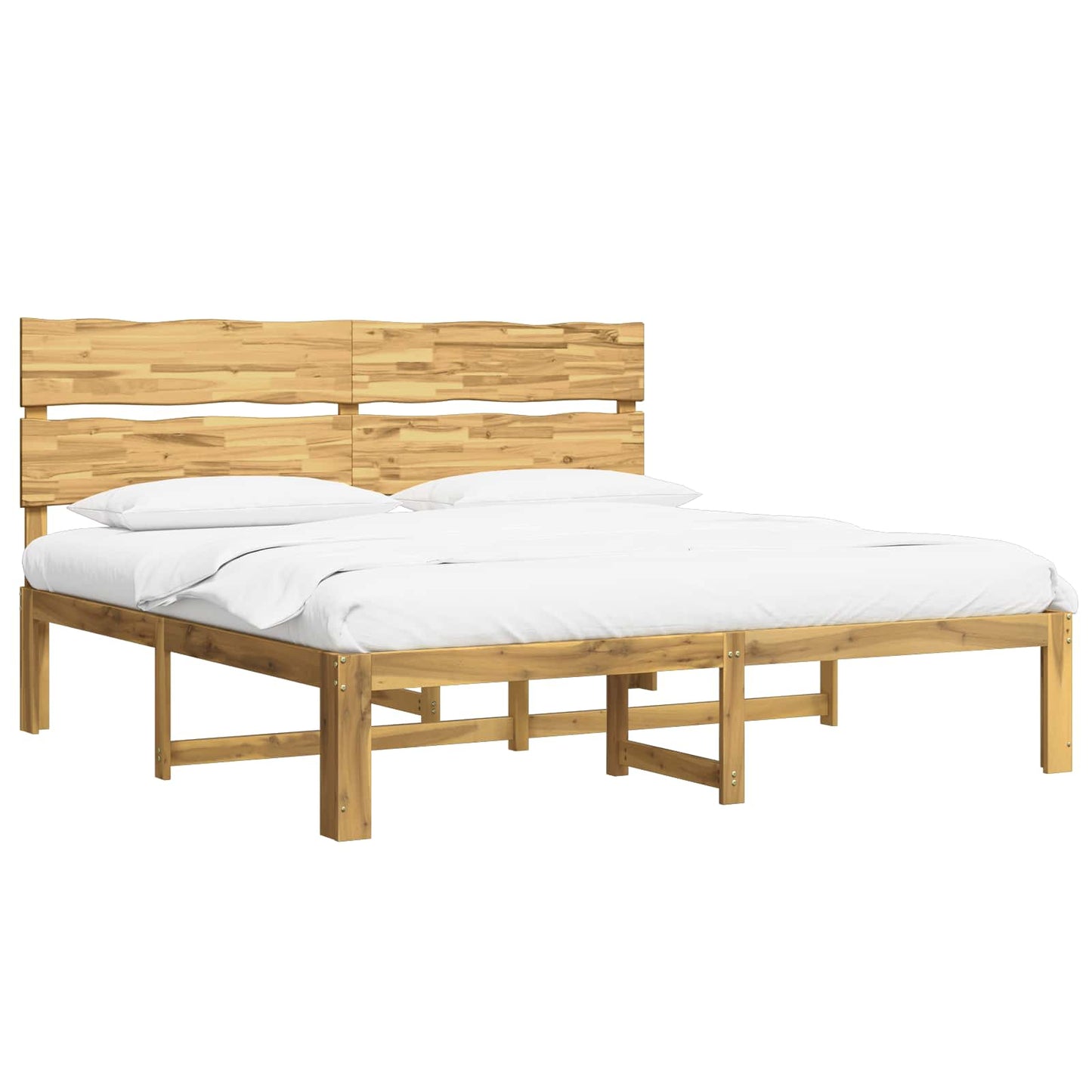 Dobbelt Sengestel med Hovedgærde ROSTOCK Hvid 200 x 200 cm