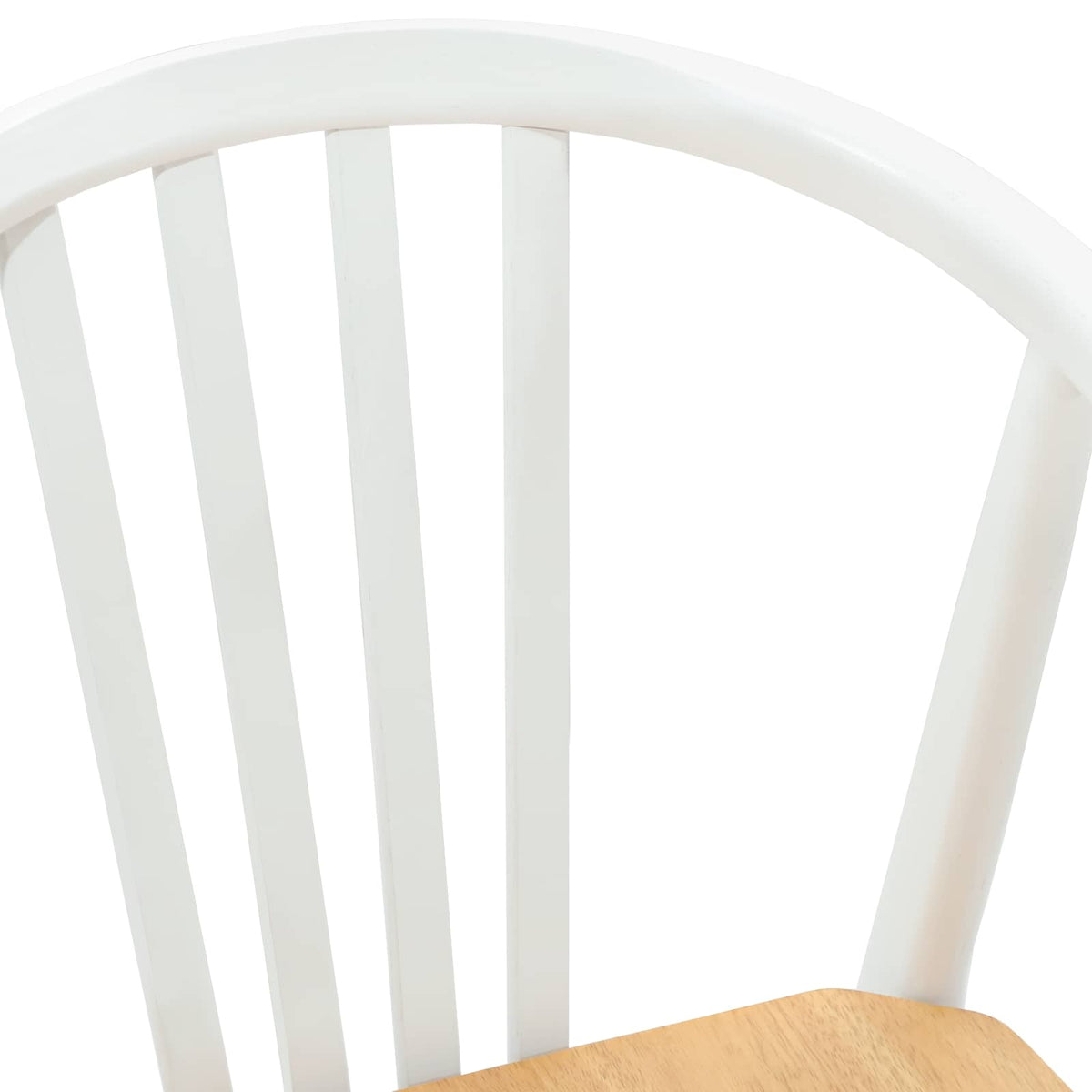 Spisestuestol 2 stk. Solid gummitræ hvid og naturfarvet